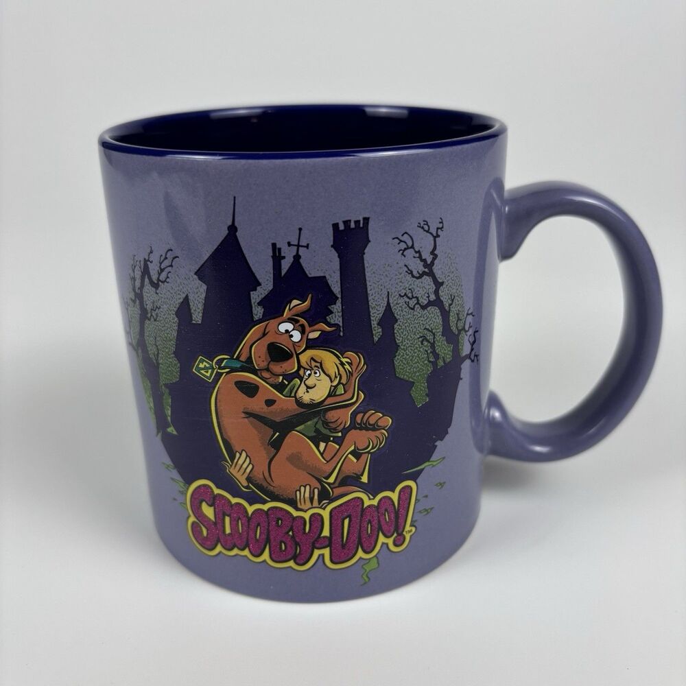 Silver Buffalo Scooby-Doo Shaggy Haunted House Ceramic Mug Purple Navy 20oz